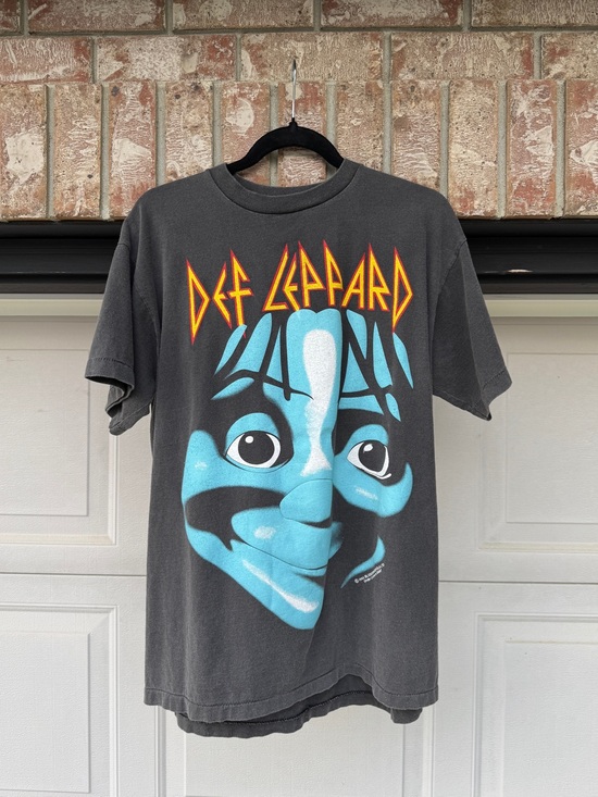 Tultex Other - VINTAGE REPRINT 1992 DEF LEPPARD "ADRENALIZE" FADED BAND TEE
